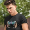 men-black-printed-gamer-round-neck-cotton-t-shirt