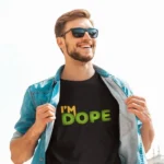 men-black-printed-i’m-dope-round-neck-cotton-t-shirt