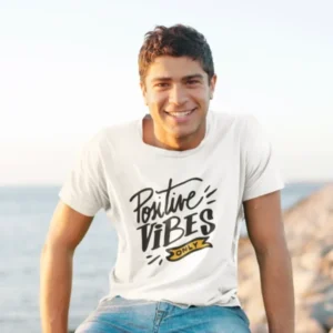 men-white-printed-positive-vibes-only-round-neck-cotton-t-shirt