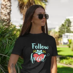 women-black-printed-follow-your-heart-round-neck-cotton-t-shirt