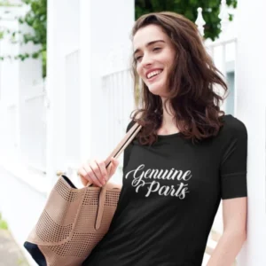 women-black-printed-genuine-parts-round-neck-cotton-t-shirt