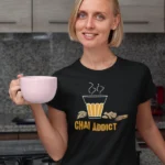 chai-addict-black-round-neck-cotton-t-shirt