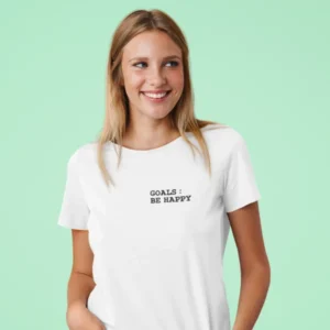 goals-be-happy-white-round-neck-cotton-t-shirt