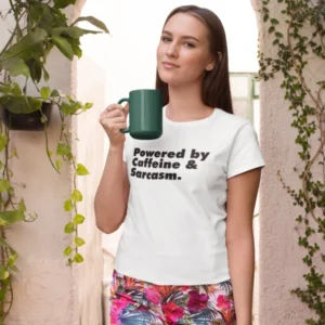 powered-by-caffeine-&-sarcasm-white-round-neck-cotton-t-shirt