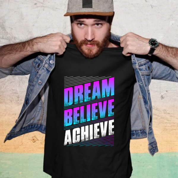 dream,-believe,-achieve-black-round-neck-cotton-t-shirt