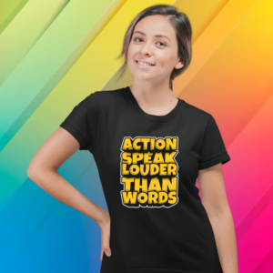 action-speak-louder-than-words-black-round-neck-cotton-t-shirt