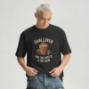 Man wearing a chai lover hustle graphic t-shirt