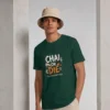 Man wearing a chai or die graphic t-shirt